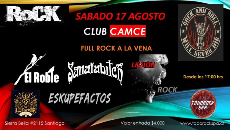 Bandas en vivo Club camce 17 agosto circuito www.todorock.cl