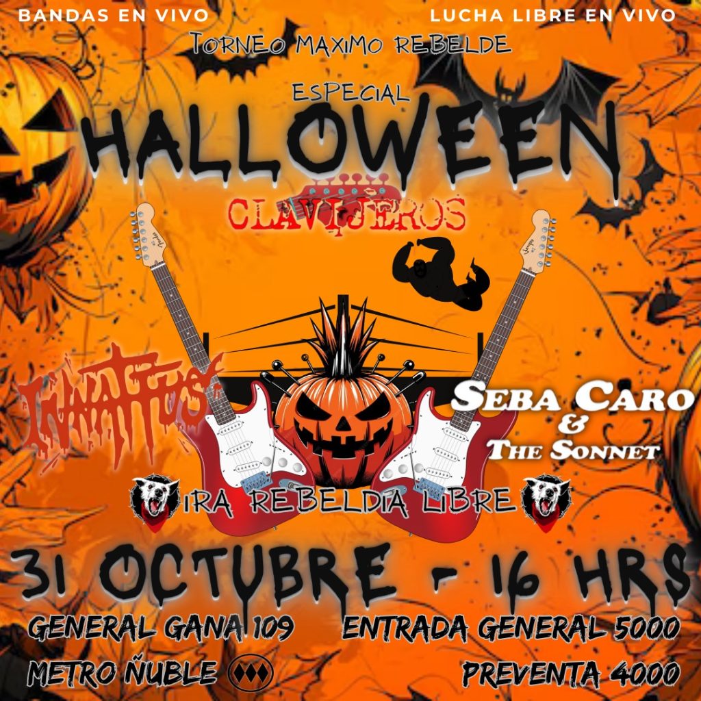 Pre-Halloween lucha libre & rock; 31 octubre; Santiago fight club