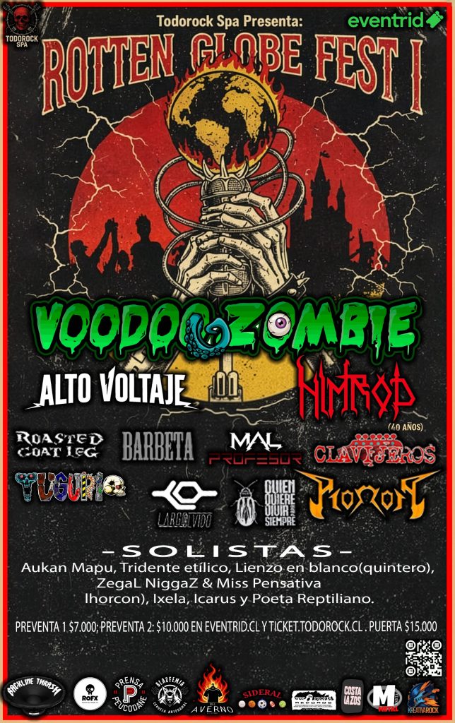 Todorock Spa presenta: ROTTEN GLOBE FEST I : teatro ex mundo magico sabado 30 Mayo 15hrs