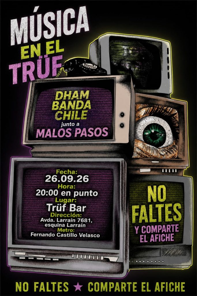 DHAM BAND + MALOS PASOS En vivo en TRUF BAR de la REINA 26 septiembre www.todorock.cl